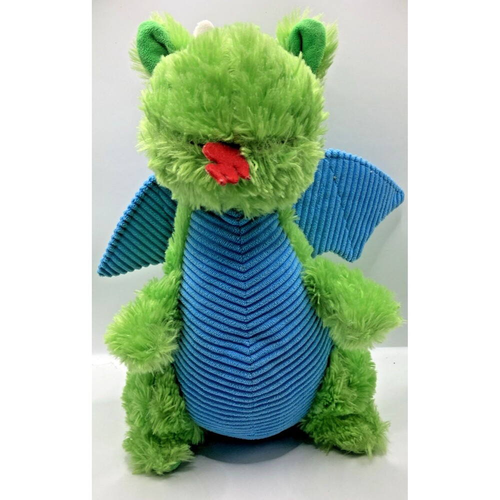 Green Blue Winged Dragon Plush Stuffed Animal 13 Inch Fantasy Toy Soft Plush